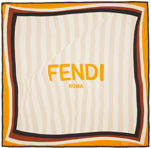 Fendi Multicolor Silk Pequin Foulard Scarf - Foulard de Foulard Foulard de Silk Multicolore Fendi - Fendi 여러 가지 빛깔의 실크 페 킨 풀라 스카프