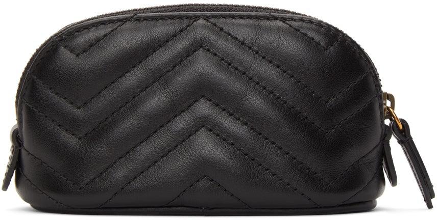 Pouch - Black Quilted Leather GG Marmont Wristlet Clutch Bag
