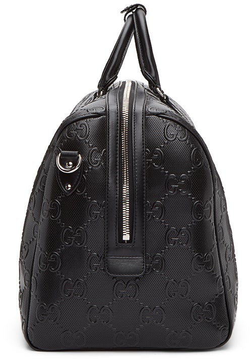 Medium Boston Bag Black Guccissima Leather