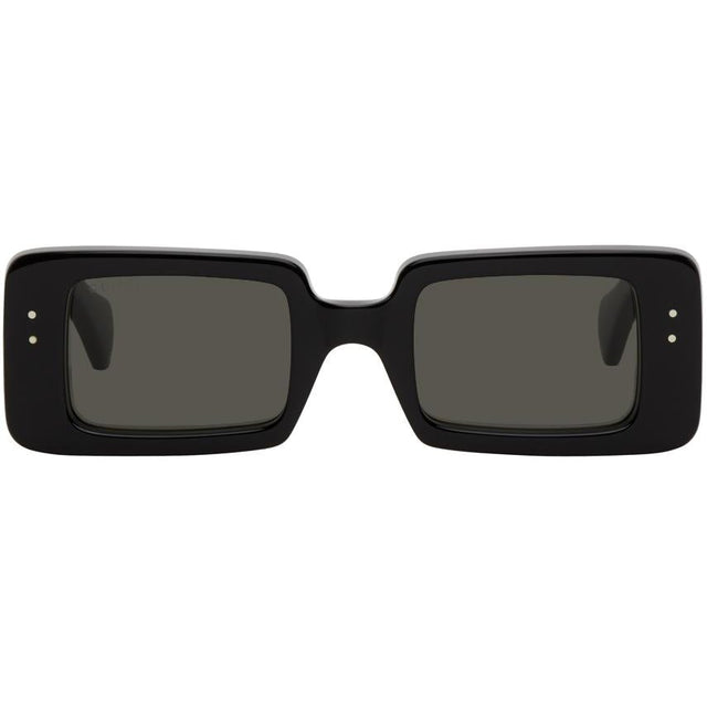Gucci Black Thick Rectangular Sunglasses - Lunettes de soleil rectangulaires rectangulaires de gucci noir - 구찌 검은 두꺼운 직사각형 선글라스
