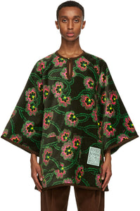 Gucci Green Ken Scott Edition Velvet Floral Shirt - Gucci Green Ken Scott Edition Velvet chemise florale - 구찌 그린 켄 스콧 판 벨벳 꽃 셔츠
