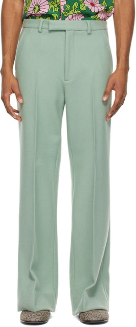 Gucci Green Wool Vintage Cover Trousers - Pantalon Vintage de laine verte Gucci - 구찌 녹색 양모 빈티지 커버 바지