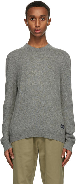 Gucci Grey Cashmere GG Sweater - Gucci Grey Cashmere GG Pull - 구찌 회색 캐시미어 GG 스웨터