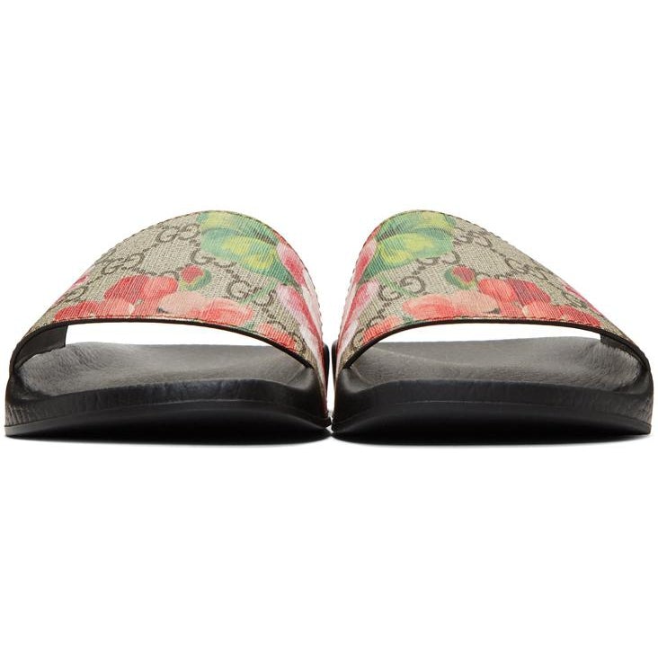 Gucci Multicolor GG Flora Slides BlackSkinny
