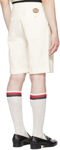 Gucci Off-White Cotton Drill Shorts