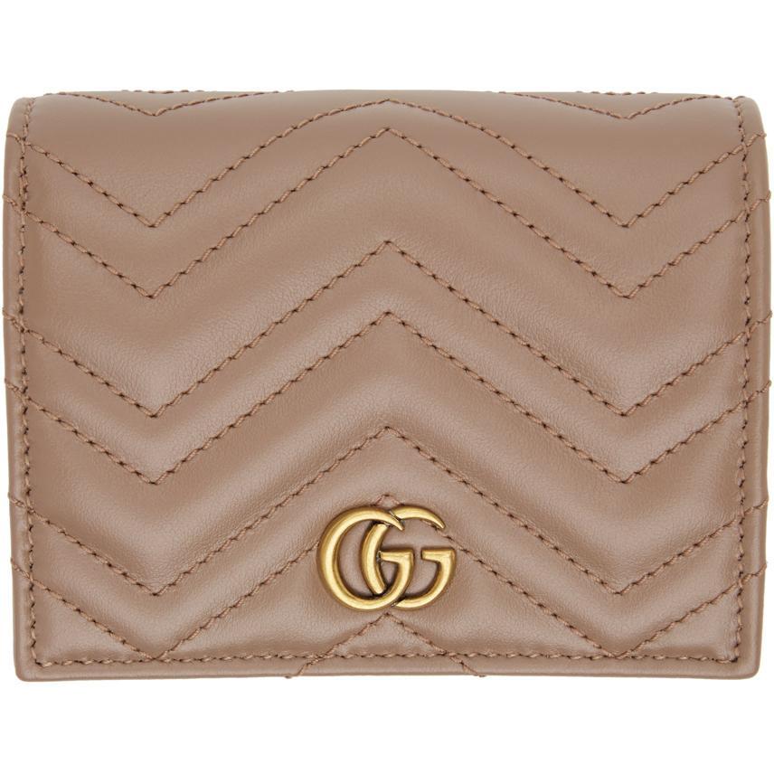 Gucci Taupe GG Marmont 2.0 Chain Wallet Bag BlackSkinny