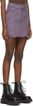 Heron Preston Purple Denim Over-Dyed Miniskirt