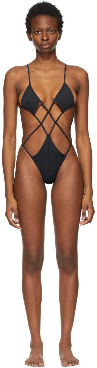 ISA BOULDER Black Argyle One-Piece Swimsuit – BlackSkinny