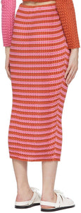 Issey Miyake Pink Striped Spongy Skirt