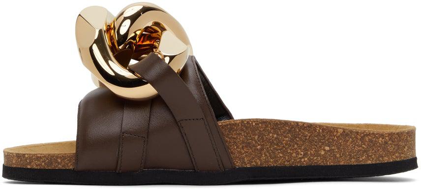 JW Anderson Brown Chain Loafer Slides – BlackSkinny