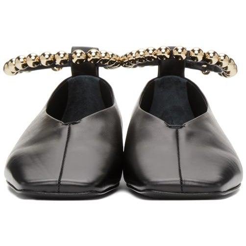 Anklet Jil Sander Square Toe Flats Jil Sander Black Pearl Anklet