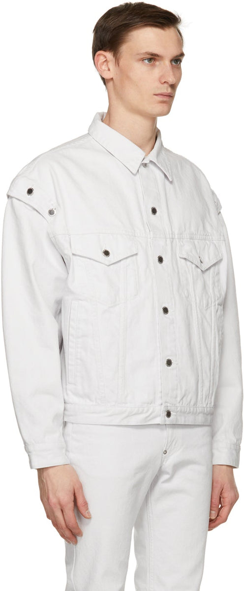 Johnlawrencesullivan White Denim Shoulder Button Jacket