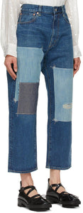 Junya Watanabe Indigo Big Knee Patch Jeans