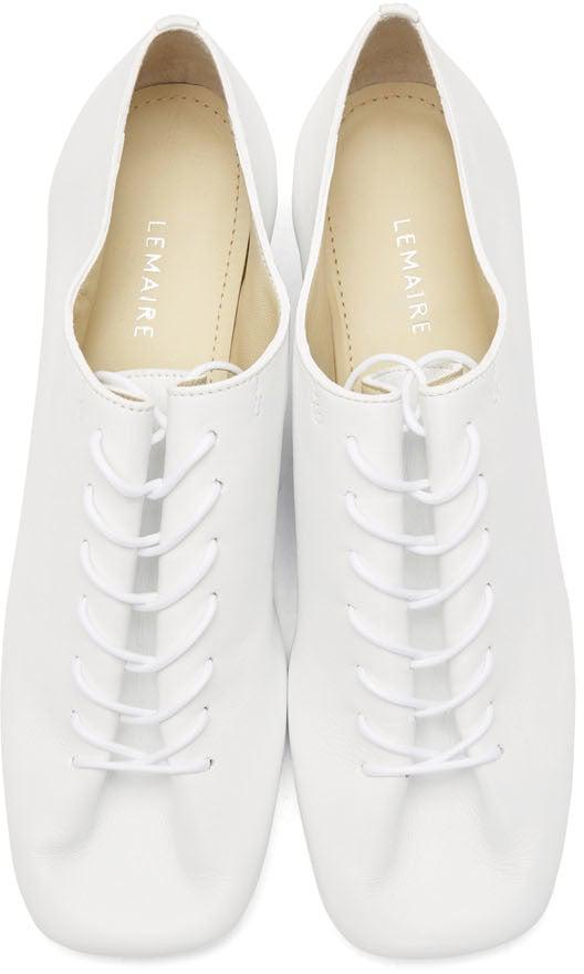 Lemaire White Heeled Derbys
