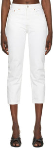 Levi's White 501 Original Cropped Jeans - Levi's White 501 Jeans cultivés originaux - Levi의 화이트 501 원래 자른 청바지