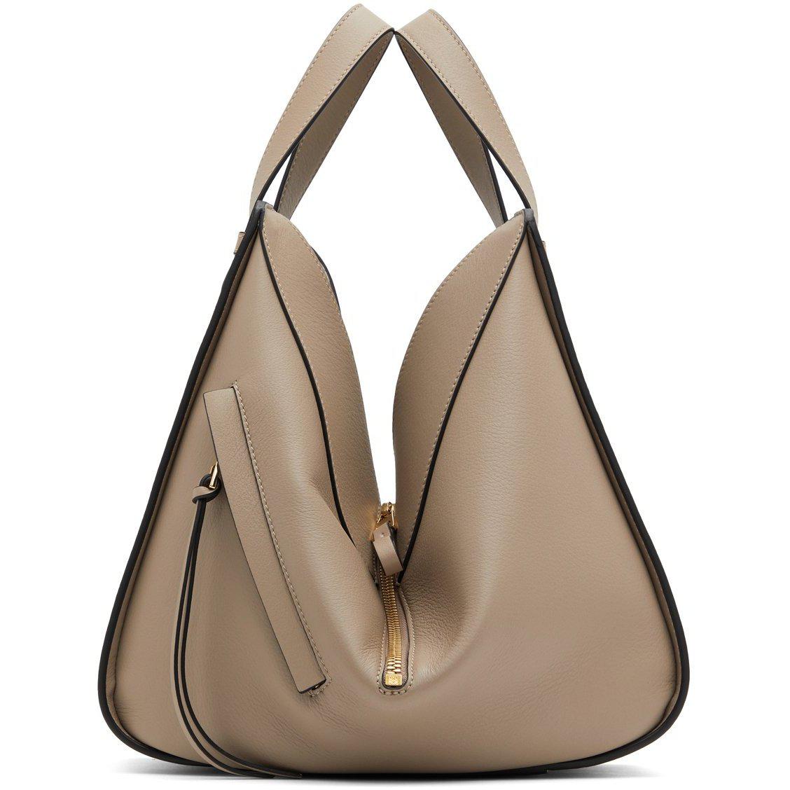 LOEWE dark taupe leather SMALL HAMMOCK Shoulder Bag For Sale at