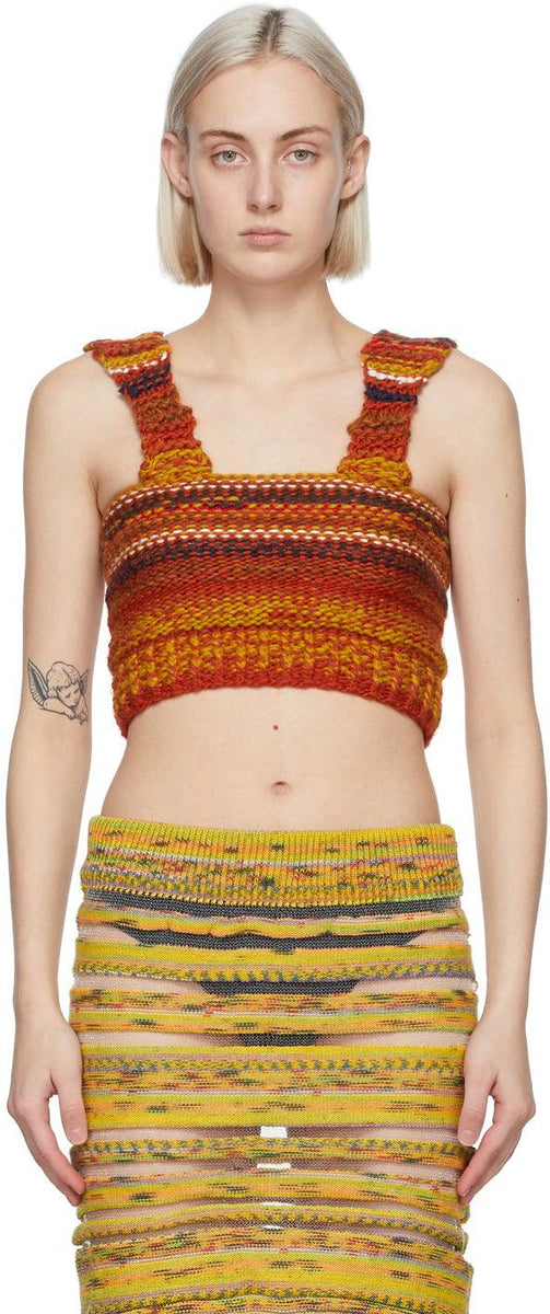 louise lyngh bjerregaard パリ　ガーター付きスカート Louise Lyngh Bjerregaard SSENSE Exclusive Orange Alpaca
