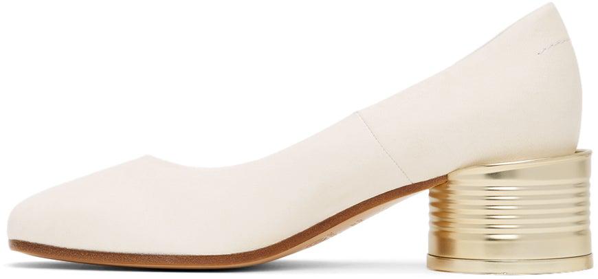 MM6 Maison Margiela White Tin Can Heel Pumps – BlackSkinny