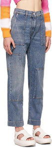 MSGM Blue Cargo Jeans