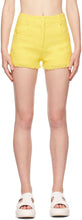 MSGM Yellow Tweed Solid Color Shorts - MSGM Yellow Tweed Color Color Solid Short - MSGM 노란색 트위드 솔리드 컬러 반바지