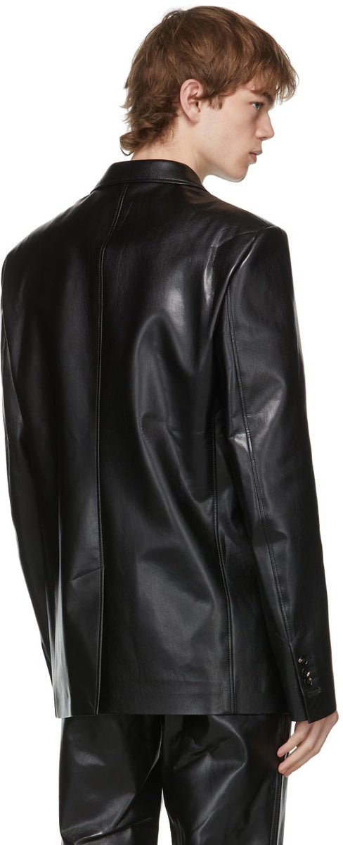 Marni Black Faux-Leather Blazer – BlackSkinny