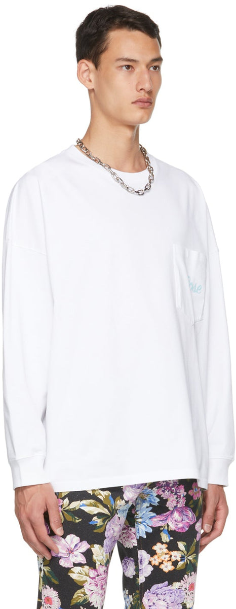 Martine Rose Blue Logo Long Sleeve T-Shirt