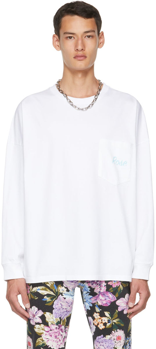 Martine Rose White Classic Logo Long Sleeve T-Shirt – BlackSkinny
