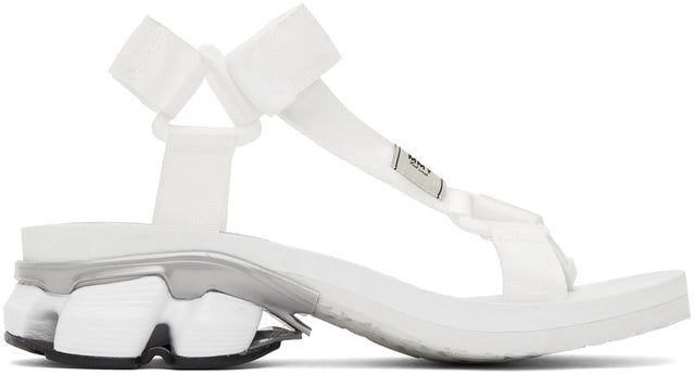 Miharayasuhiro White Sneaker Heel Belted Sandals - Sandales de talonneuse blanche de Miharayasuhiro - Miharayasuhiro 화이트 스니커 힐 벨트 샌들