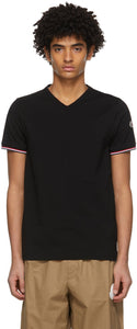 Moncler Black V-Neck T-Shirt - T-shirt Moncler Noir V-Col V - Moncler Black V-Neck T 셔츠