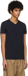 Moncler Navy V-Neck T-Shirt