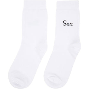 More Joy White 'Sex' Socks