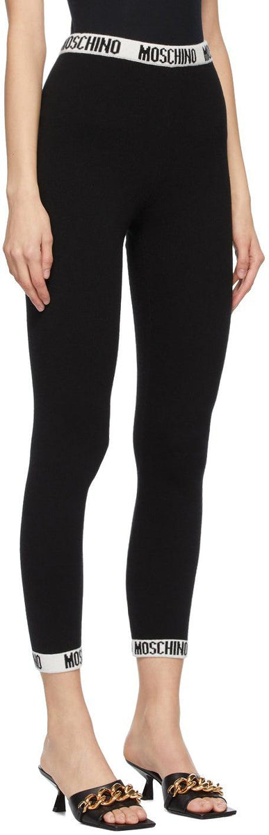 Moschino Black Wool Logo Band Leggings – BlackSkinny