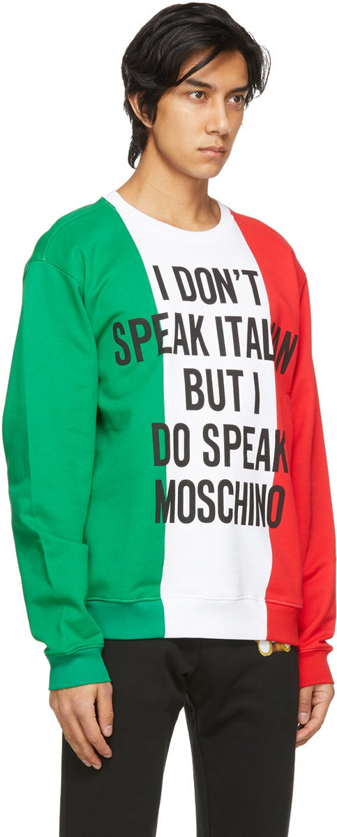 Moschino Multicolor Italian Slogan Sweatshirt BlackSkinny