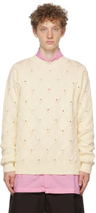 Namacheko Off-White Blomlapp Sweater - Namacheko Sweater Blomlapp Off-White - NamaCheko Off-White Blomlapp 스웨터