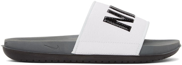 Nike White Offcourt Slides - Nike White Offcourt Diapositives - 나이키 백색 외부 슬라이드