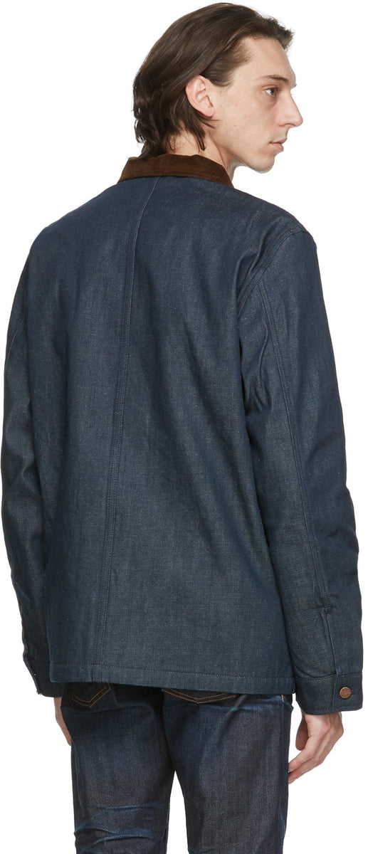 Nudie Jeans Blue Denim Barney Horse Lining Jacket – BlackSkinny