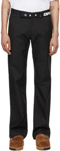 Off-White Black Industrial Belt Chino Trousers - Pantalon chino de ceinture industriel noir blanc cassé - 오프 화이트 블랙 산업 벨트 치노 바지