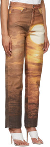 PRISCAVera Brown Printed Sunset Jeans