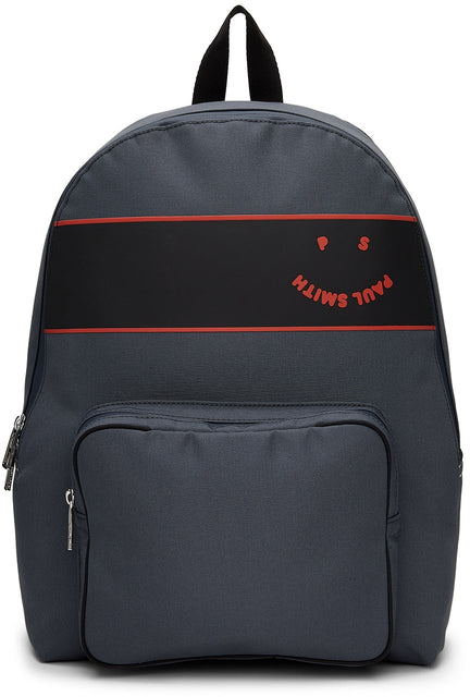 PS by Paul Smith Navy Happy Logo Backpack - PS by Paul Smith Navy Happy Logo Sac à dos - PS 바울 스미스 해군 해피 로고 배낭