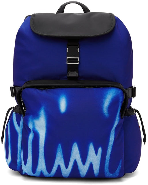 Paul Smith Blue Spray Print Logo Backpack - Paul Smith bleu pulvérisateur de pulvérisation logo sac à dos - 폴 스미스 블루 스프레이 인쇄 로고 배낭