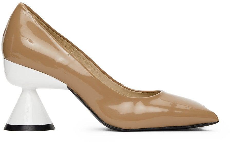 Paula Canovas Del Vas Beige Pleather Diablo Heels – BlackSkinny