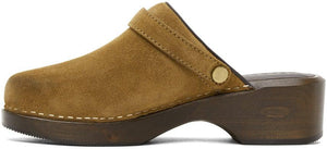 Re/Done Tan Suede 70s Classic Clogs