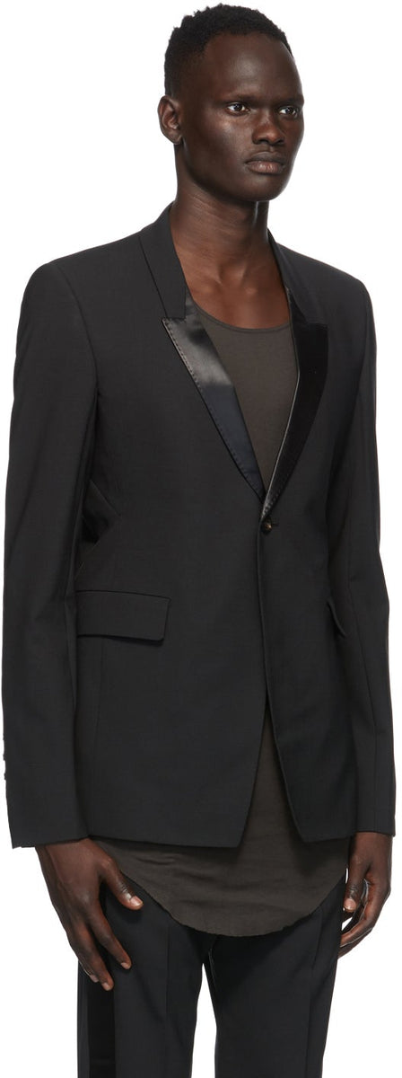 Rick Owens Black Performa Extreme Soft Tux Blazer – BlackSkinny