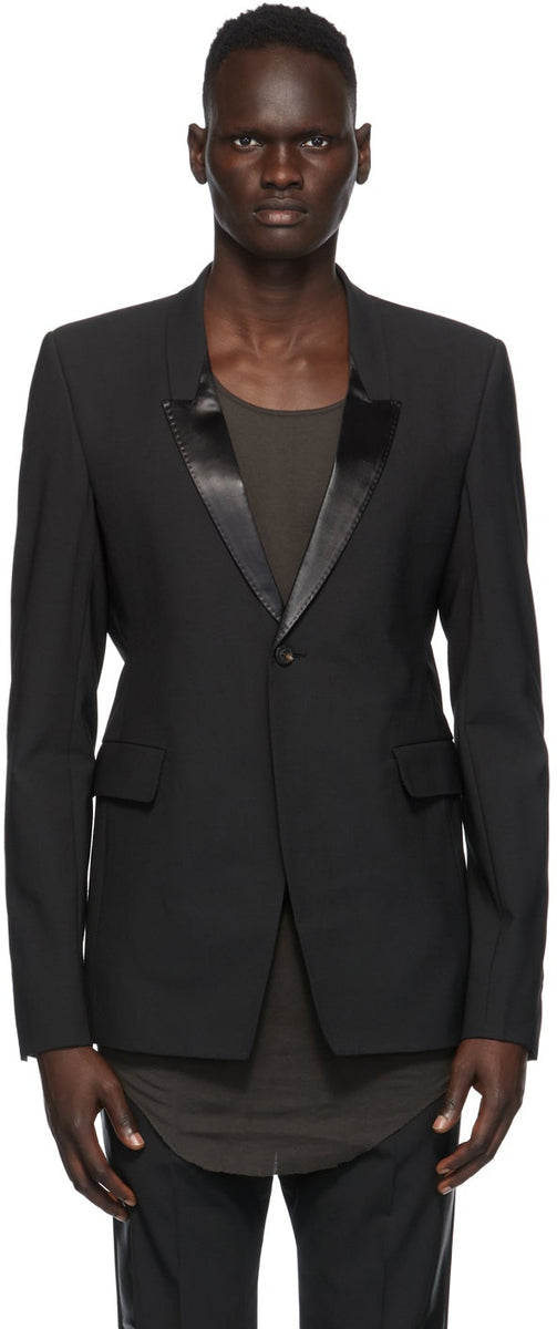 Rick Owens Black Performa Extreme Soft Tux Blazer – BlackSkinny