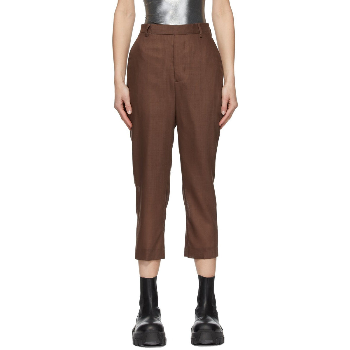 Rick Owens Burgundy Wool Astaire Trousers – BlackSkinny