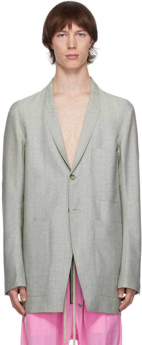 Rick Owens Grey Mohair Lido Jacket – BlackSkinny