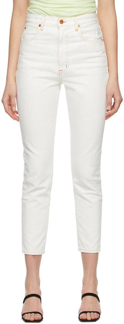 SLVRLAKE Off-White Beatnik Ankle Jeans - SLVRLAKE OFF-WHITE BEATNIK ANKLE JEAN - Slvrlake Off-White Beatnik 발목 청바지