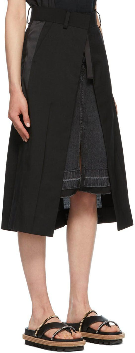 Sacai Black Denim Suiting Combo Skirt – BlackSkinny