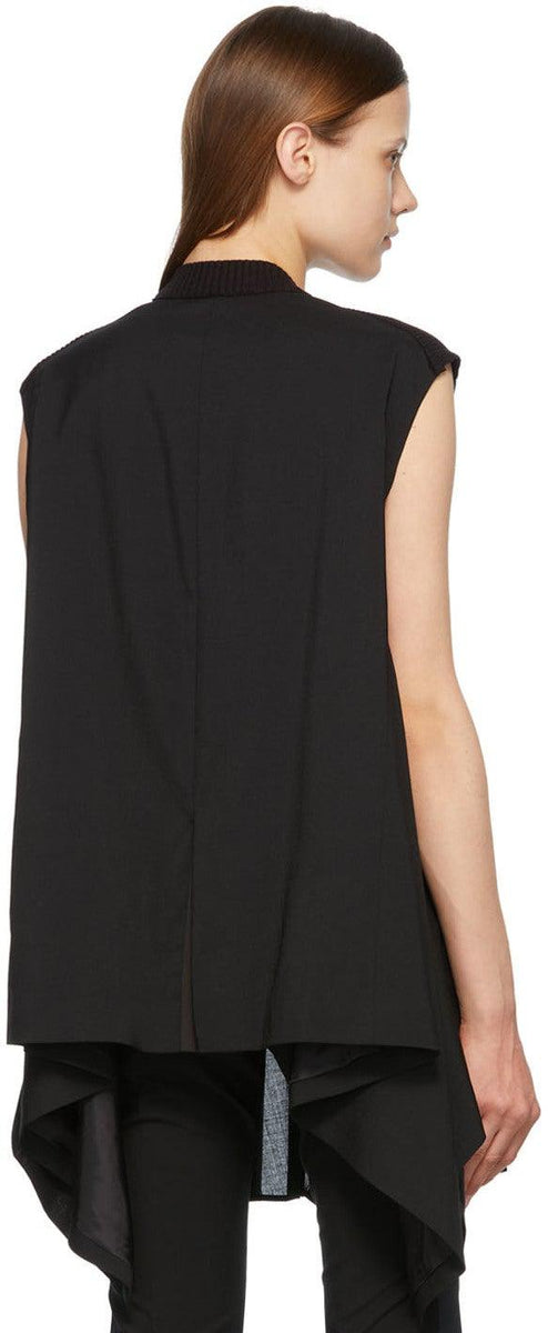 Sacai Black Knit Suiting Pullover V-Neck Vest – BlackSkinny