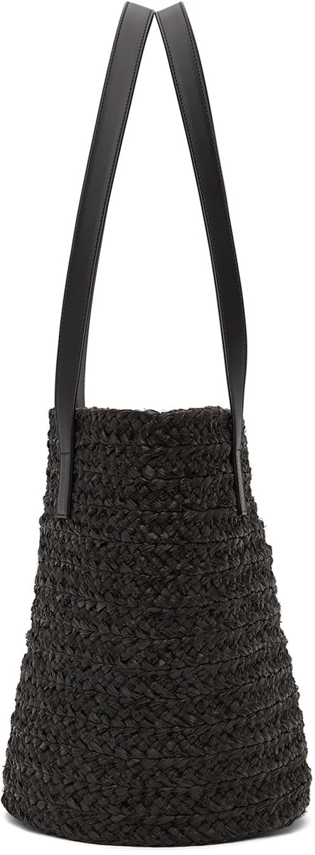 Saint Laurent Beige and Black Raffia Mini East/West Tote – BlackSkinny